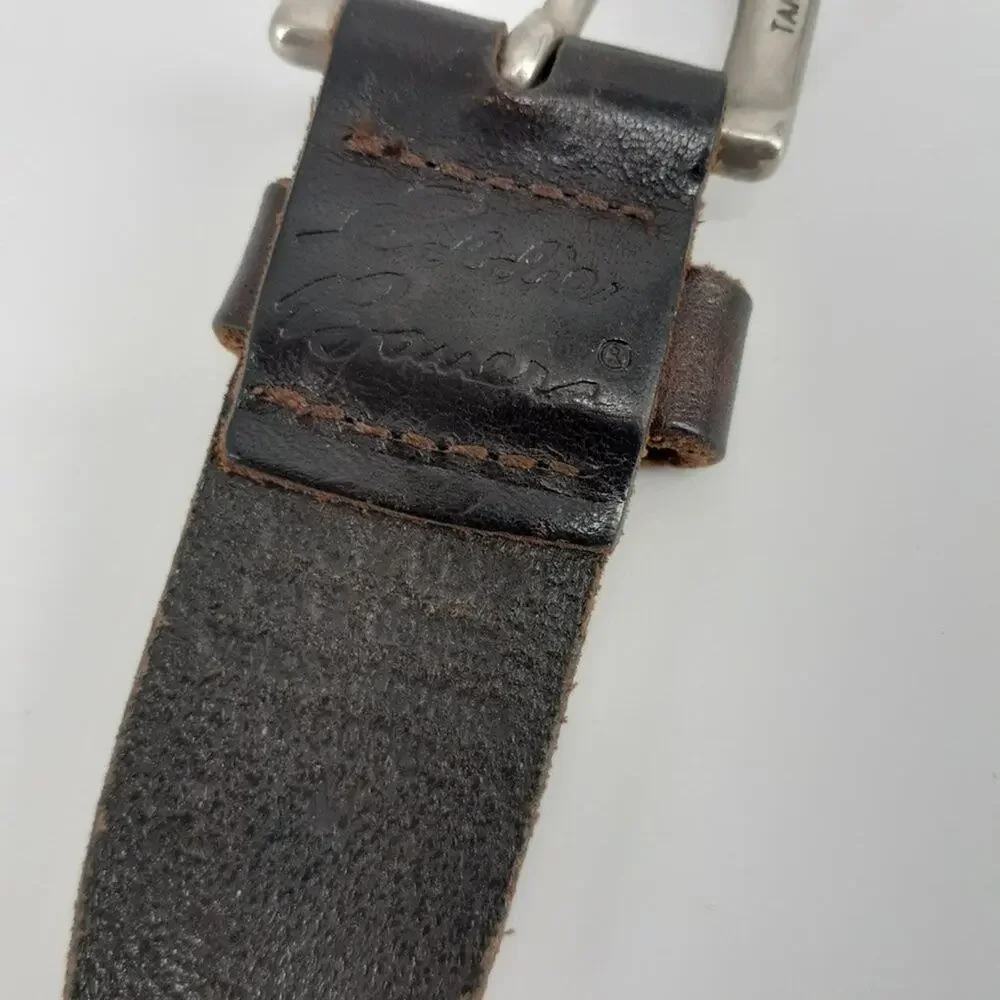 Eddie Bauer Dark Brown Leather Belt Braided Boho Women's M